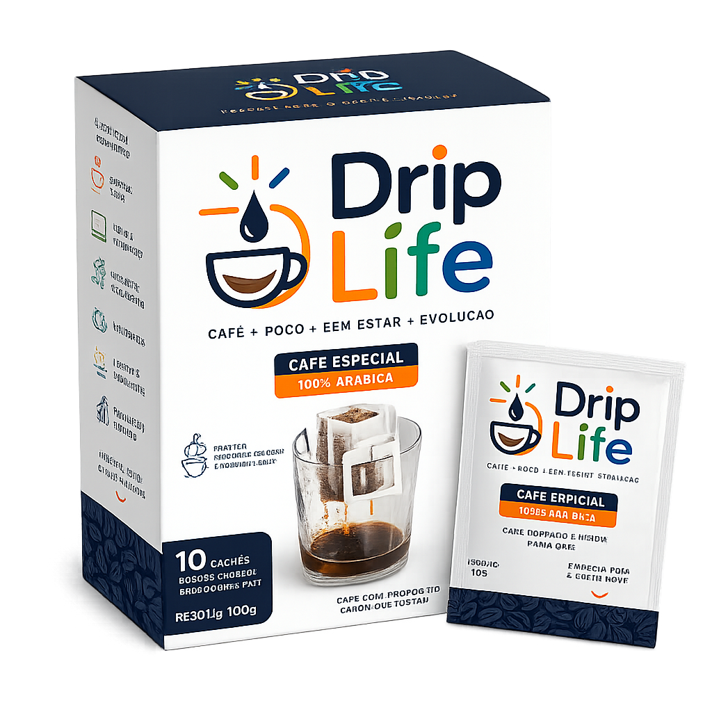Linha Happy — embalagem Drip Life